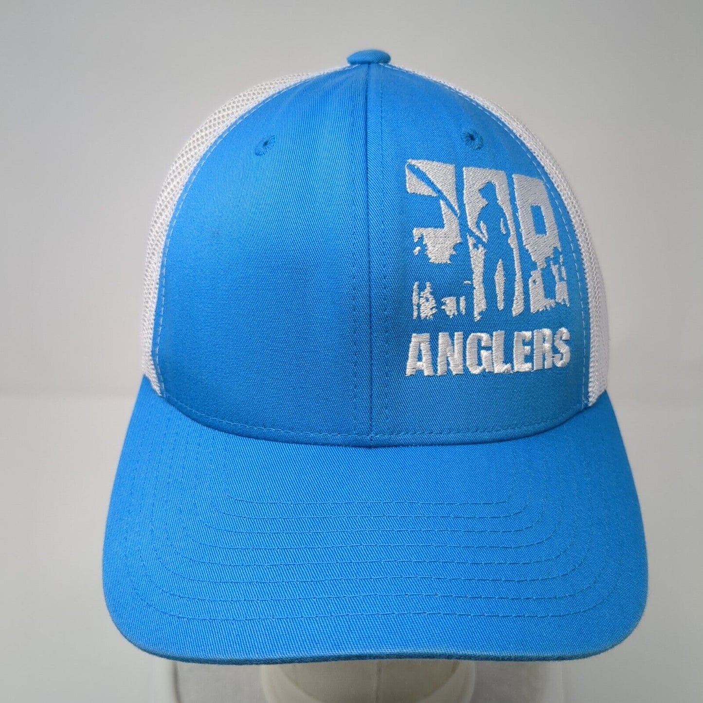 208 Anglers Snapback Mesh Back Trucker Hat Blue One Size Embroidered