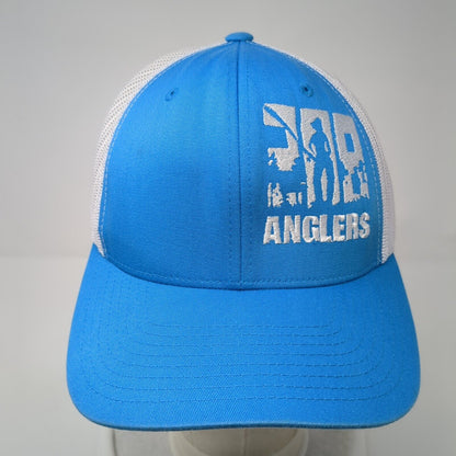 208 Anglers Snapback Mesh Back Trucker Hat Blue One Size Embroidered