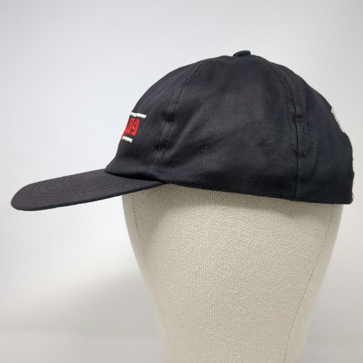 Romana Black Snapback Hat One Size BVCA Embroidered Business Logo Work Cap