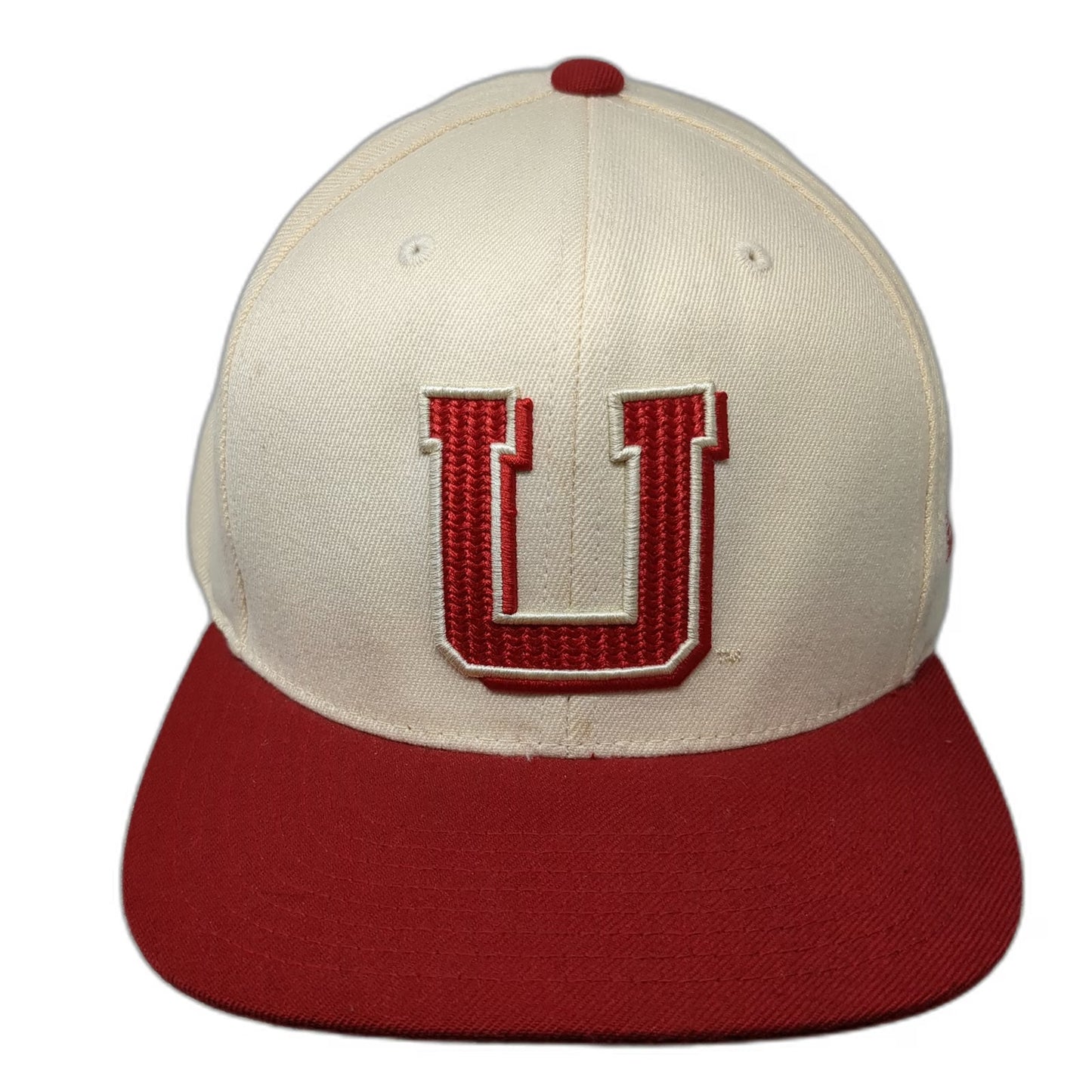Utah Utes NCAA Adidas Snapback Hat Beige Red One Size College Vault Flat Brim