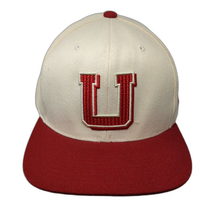 Utah Utes NCAA Adidas Snapback Hat Beige Red One Size College Vault Flat Brim