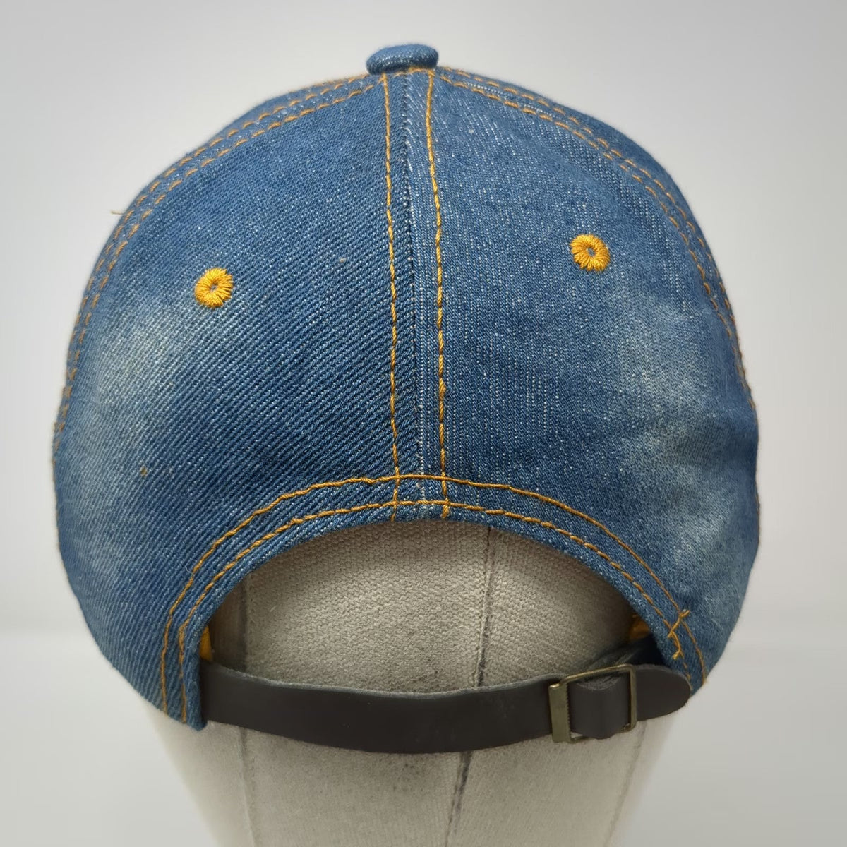 Blue Baseball Cap One Size Hat American Flag Studded Rhinestones Slideback Denim