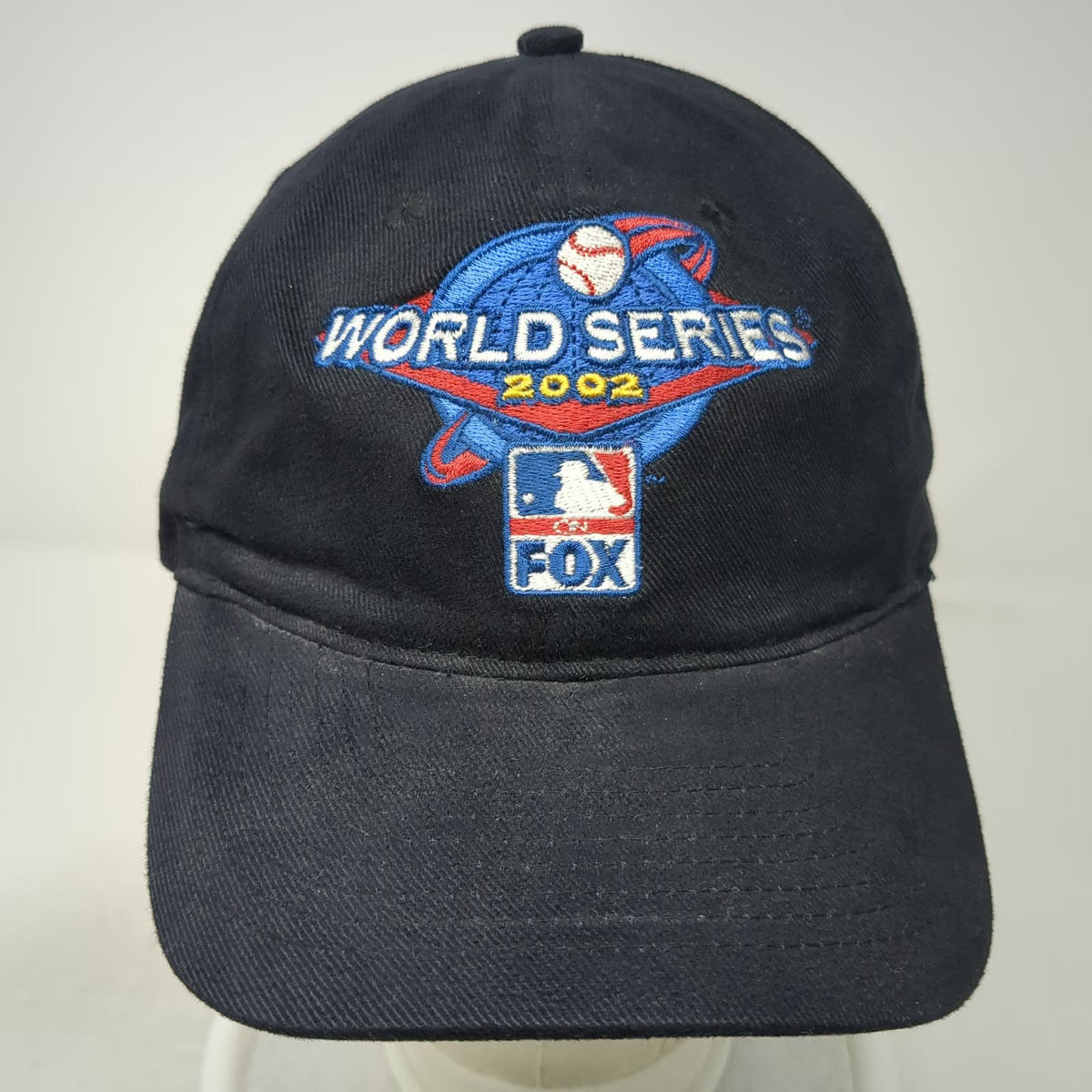 Otto MLB 2002 World Series FOX Sports Black Baseball Cap Strapback Hat Vintage