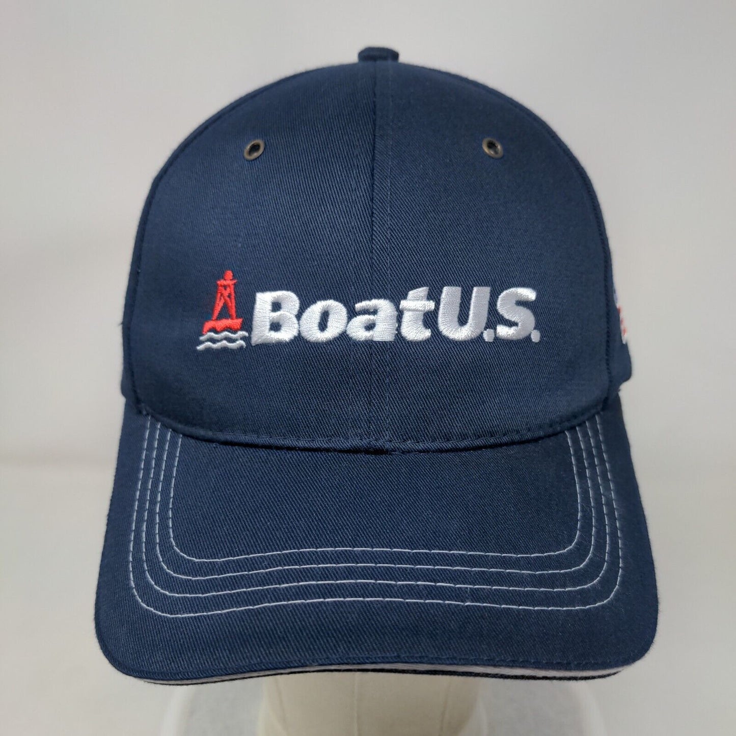 Boat US Since 1966 Strapback Hat Blue One Size Embroidered Vent Holes