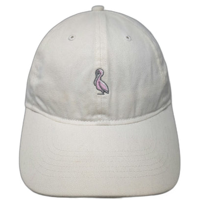 Pelican Coast Baseball Cap White One Size Logo Embroidered Slideback Cotton hat
