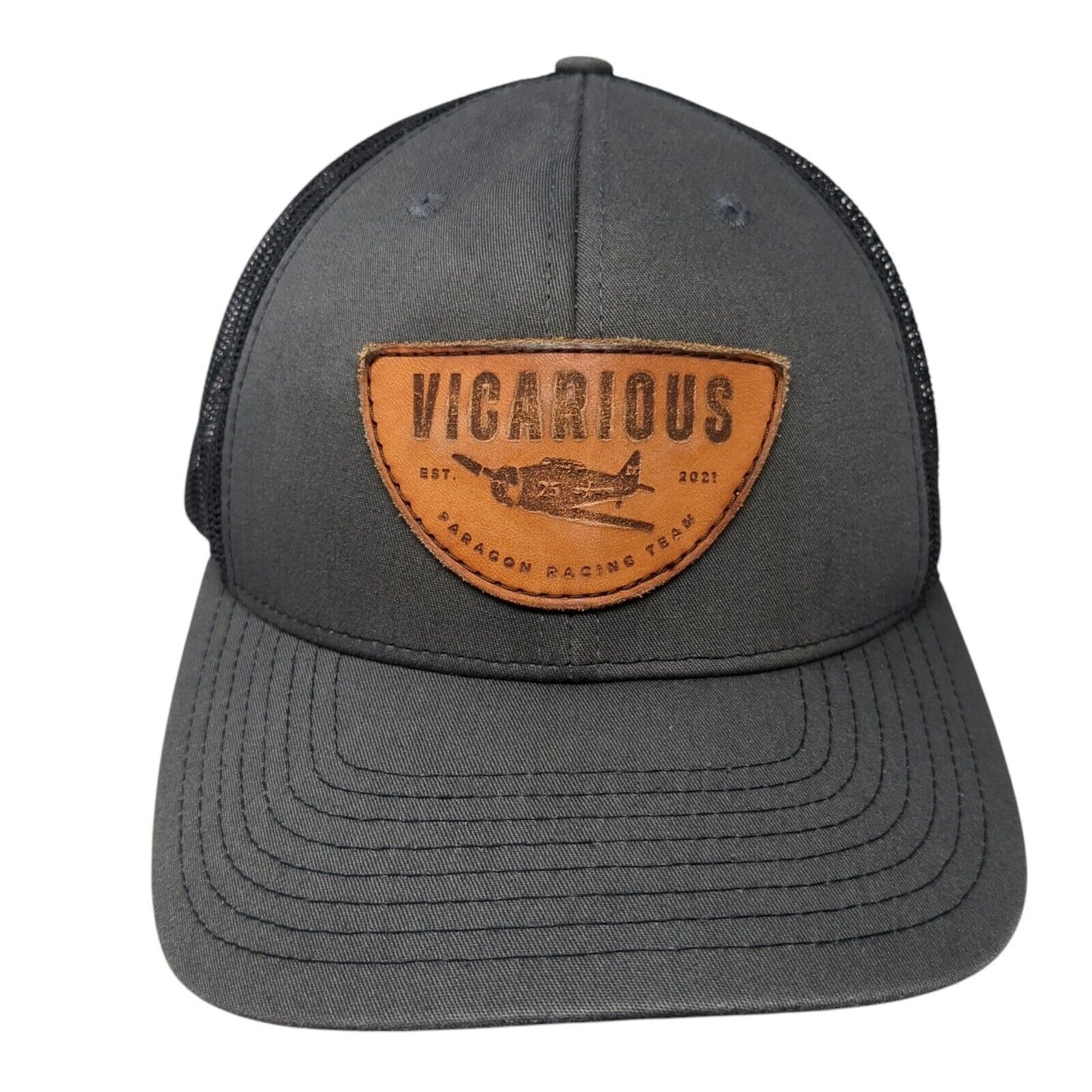 Vicarious Est 2021 Paragon Racing Team Snapback Trucker Hat Gray OS Mesh Back