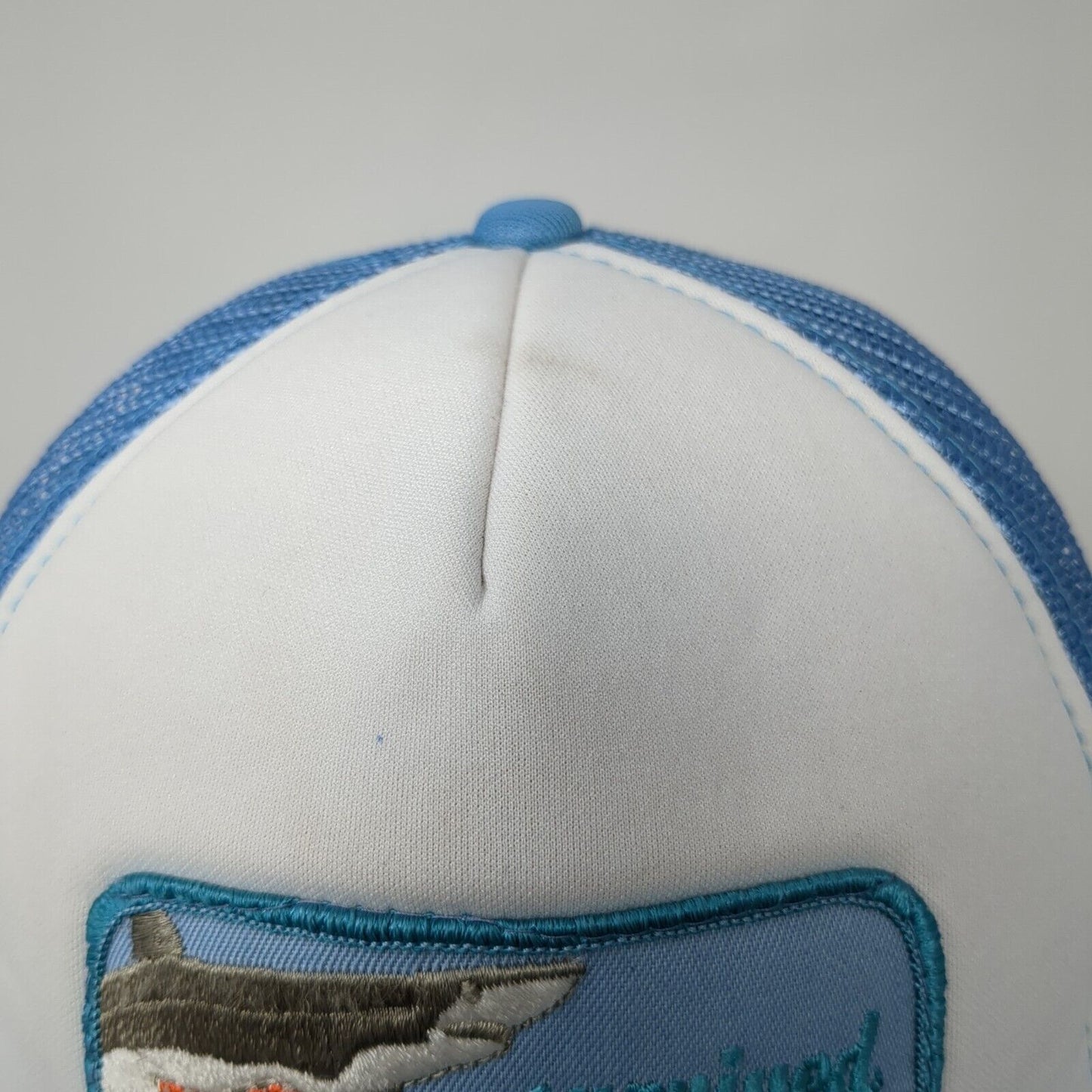 Vintage Marineland Baja Reef Snapback Mesh Back Trucker Hat Blue White