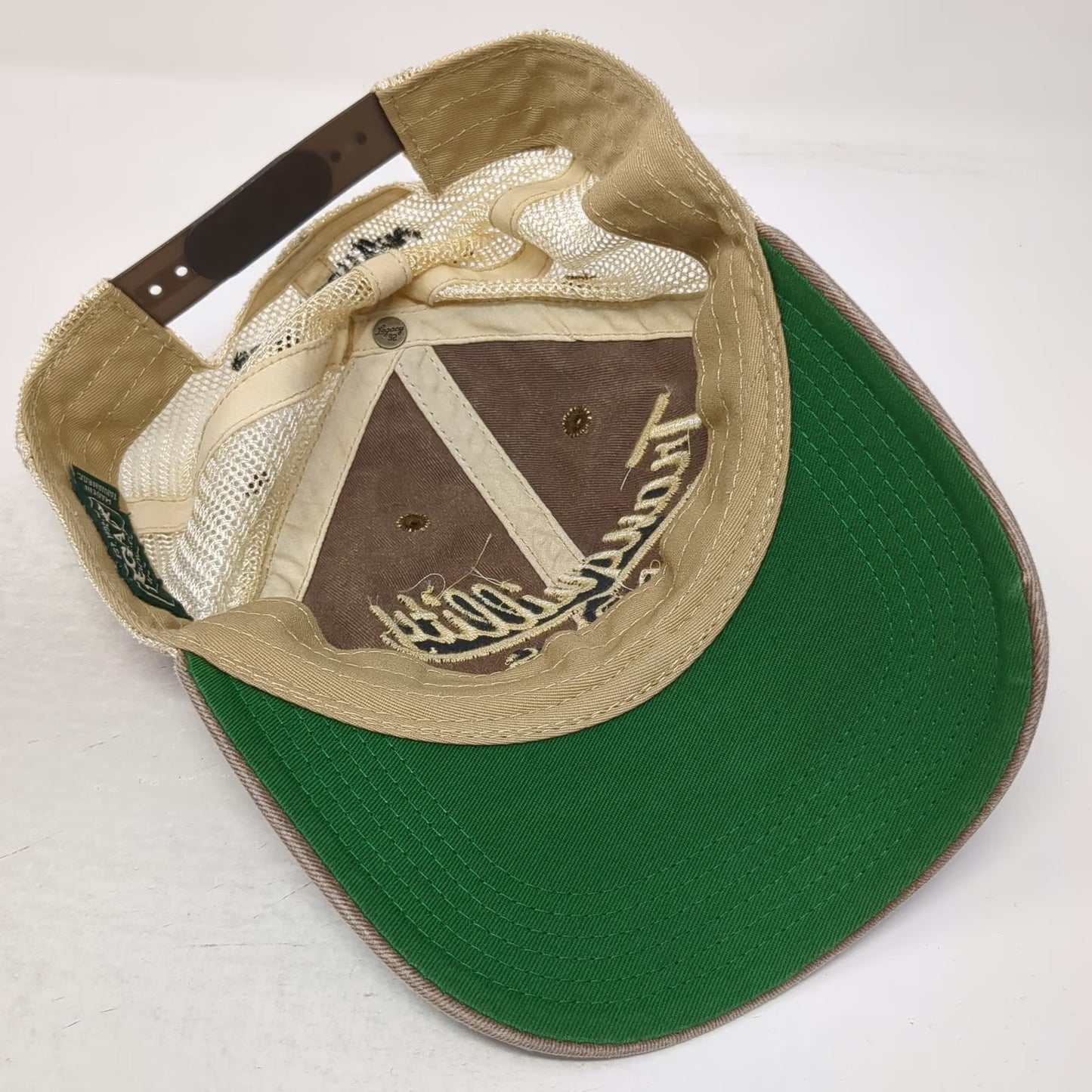 Legacy Trucker Hat Brown One Size Tranquillity Farms Allamuchy NJ American Flag
