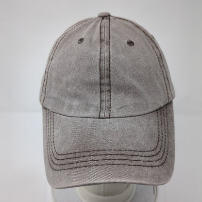 Unbranded Strapback Ponytail Hat Brown One Size Adjustable Solid Blank