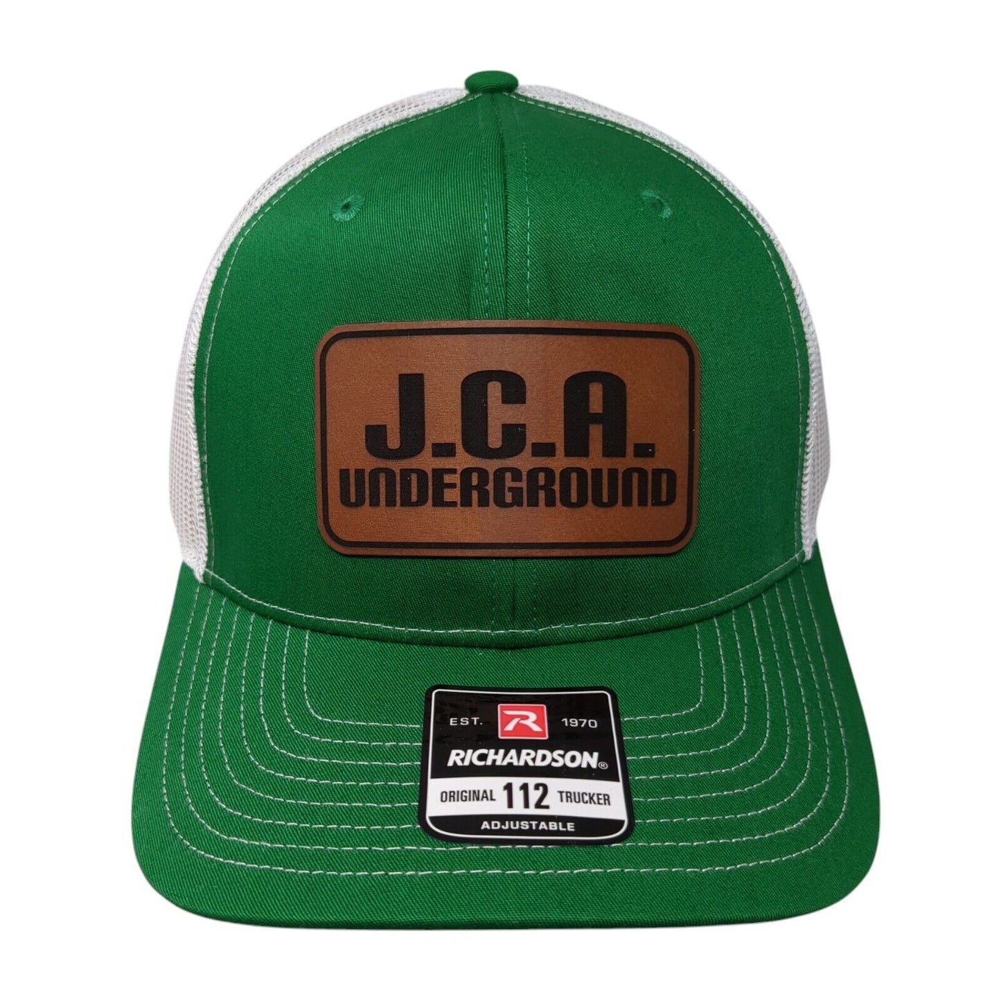 J.C.A. Underground Snapback Trucker Hat Green OS Adjustable Mesh Back Richardson