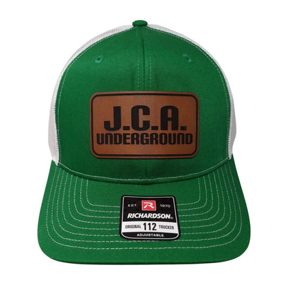 J.C.A. Underground Snapback Trucker Hat Green OS Adjustable Mesh Back Richardson