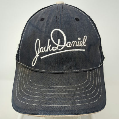 Jack Daniel's Trucker Hat Blue One Size Mesh Back Snapback Embroidered Logo