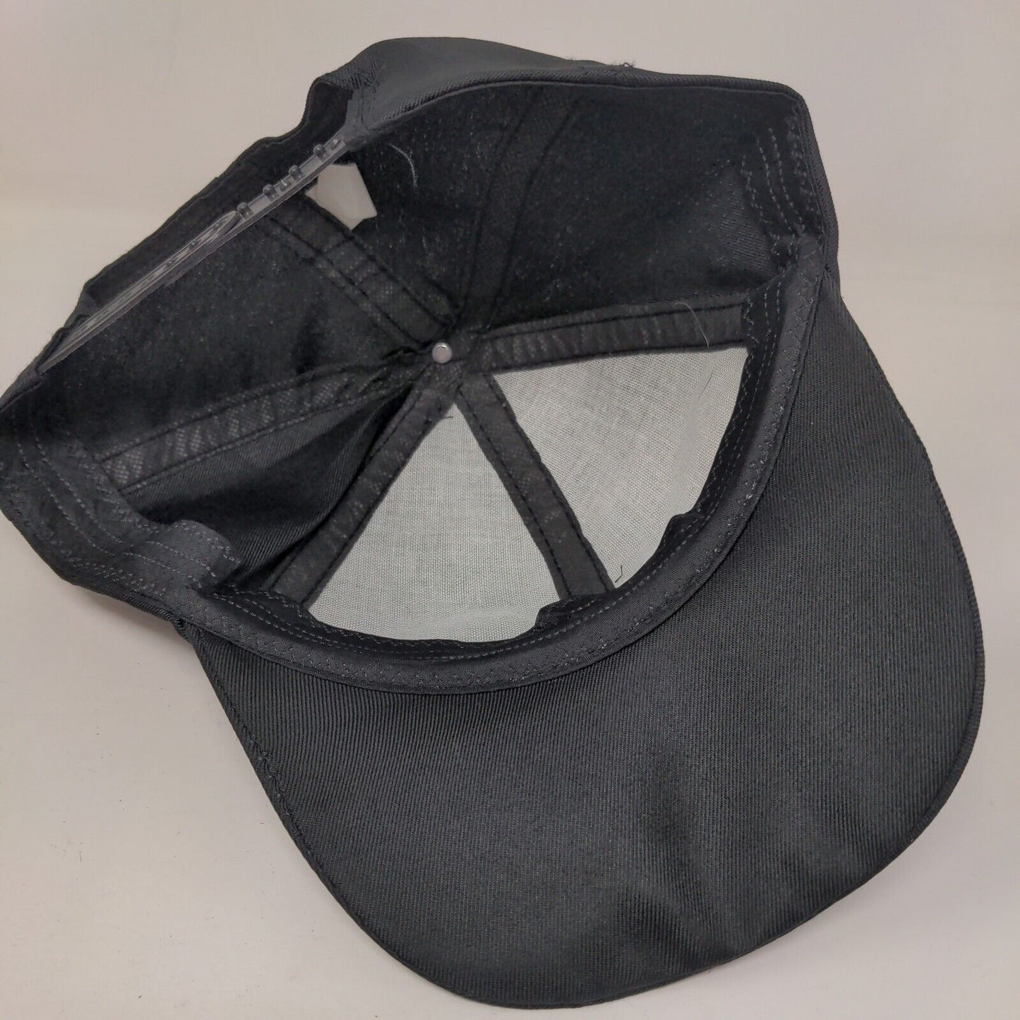 Unbranded Snapback Hat Black One Size Adjustable Vented Holes 6 Panel Blank