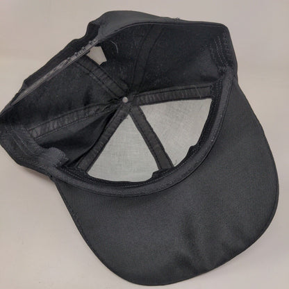 Unbranded Snapback Hat Black One Size Adjustable Vented Holes 6 Panel Blank