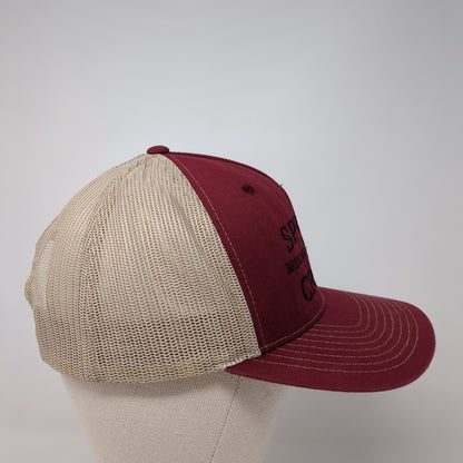 Spring Creek Brewing Company Snapback Trucker Hat Red One Size Mesh Back