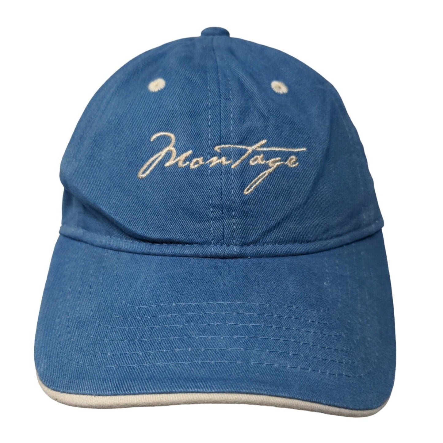 Montage Men's Slideback Hat Blue Embroidered Logo Laguna Beach 100% Cotton