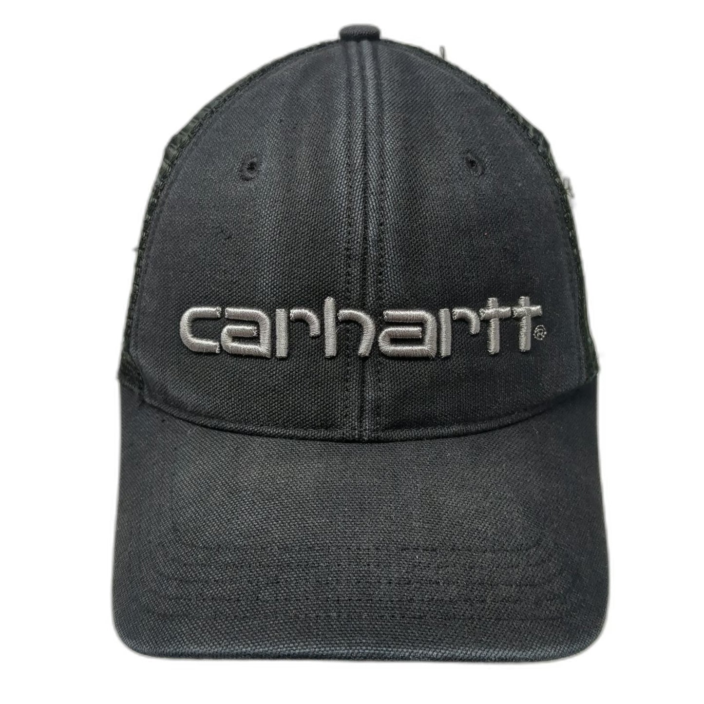 Carhartt Trucker Hat Black One Size Snapback Mesh Back Embroidered Logo Work