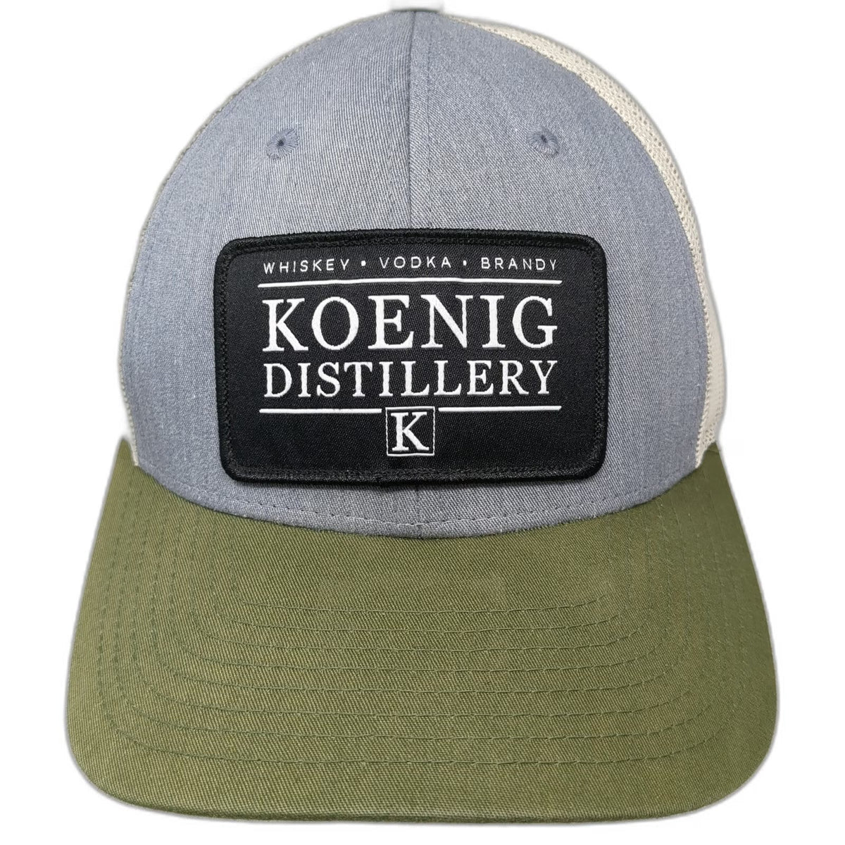 Richardson Trucker Hat Gray Green L Koenig Distillery Mesh Back Snapback
