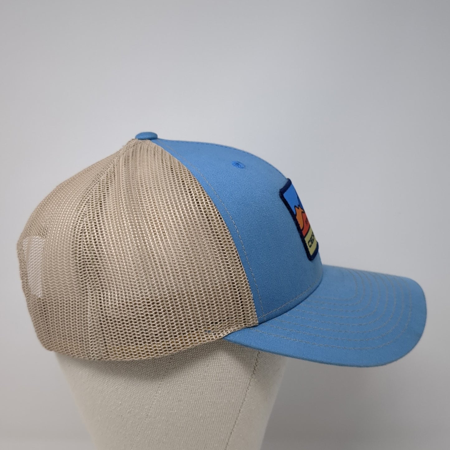 Fifth Wheels Cedar Creek Trucker Hat Blue OS Adjustable Mesh Back Richardson