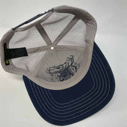 John Deere Quality Farm Equipment Snapback Trucker Hat Blue OS Adjustable Mesh