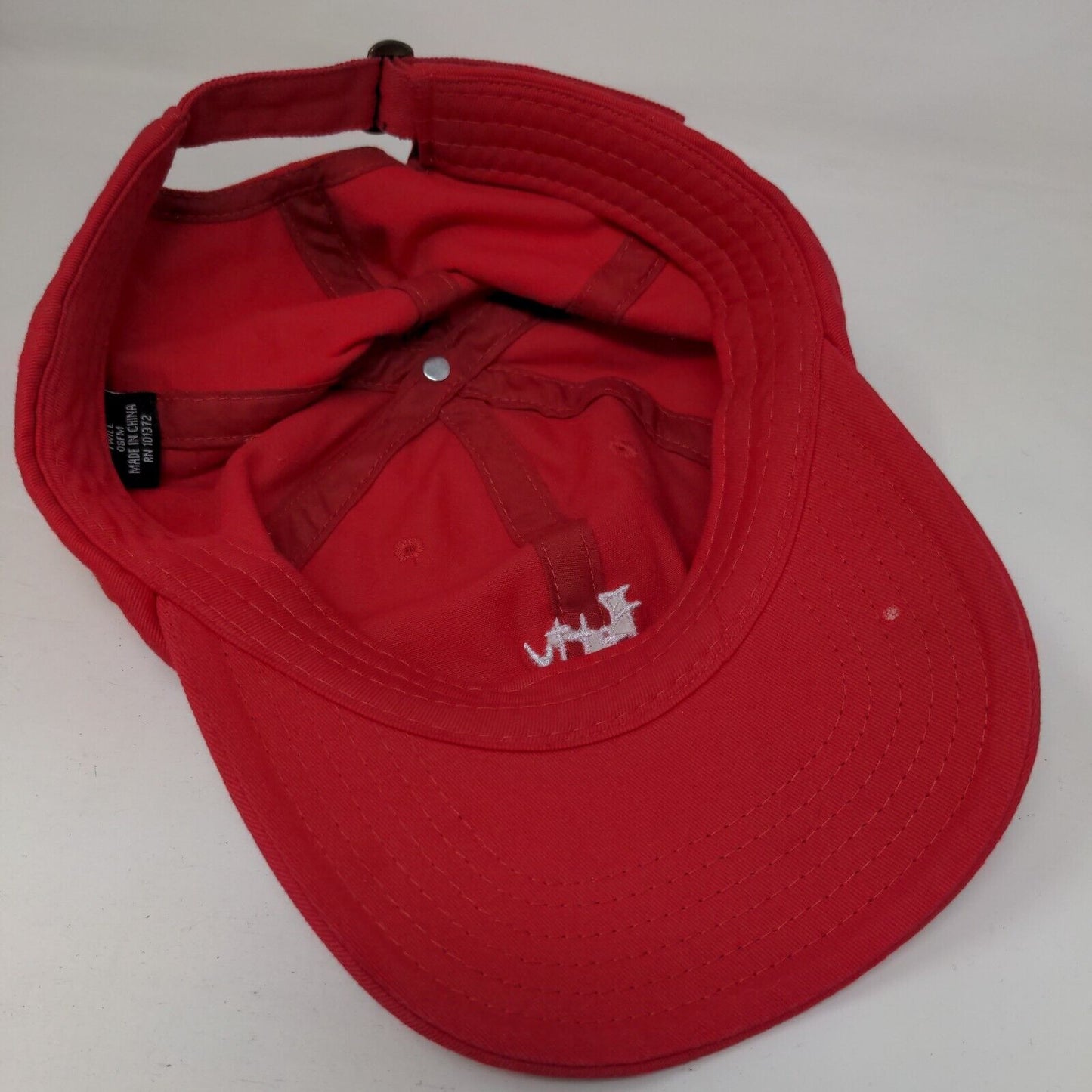 Petty Slideback Hat Red OSFM Adjustable Embroidered 6 Panel Twill Cotton
