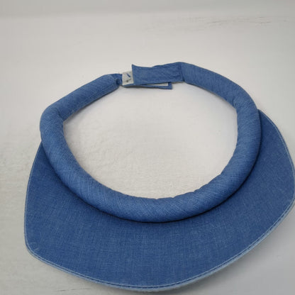 Take Two Visor Hat Blue One Size Denim Padded Roll Top Strapback Newport Beach