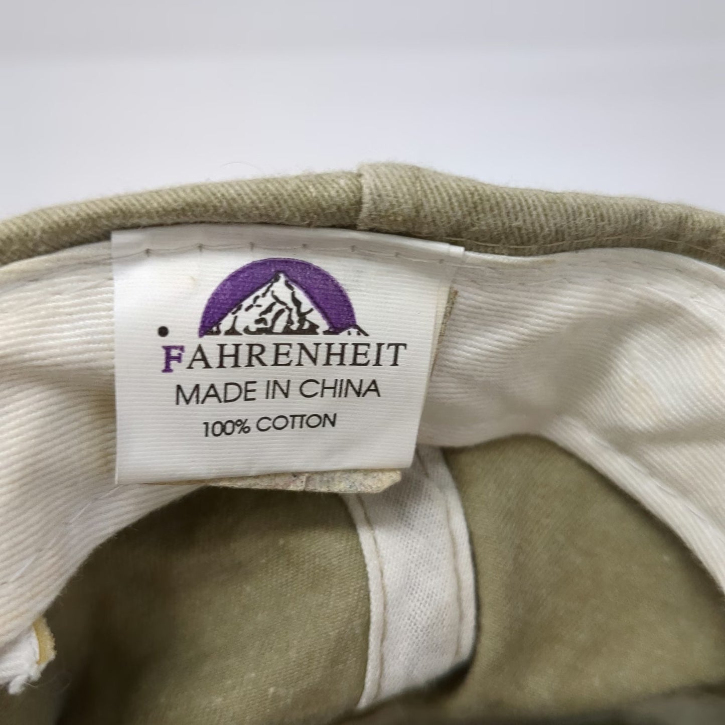 Fahrenheit Baseball Cap Beige OSFM Slideback Chesapeake Bay USA Flag Star Hat