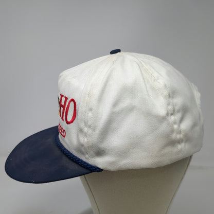 5 Panel White Idaho Certified Seed Anheuser Busch Eagle Rope Hat USA Vintage