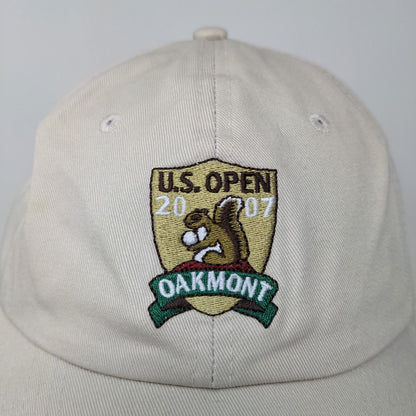 USGA Men's Slideback Hat Tan Adjustable U.S. Open 2007 Oakmont Embroidered Logo