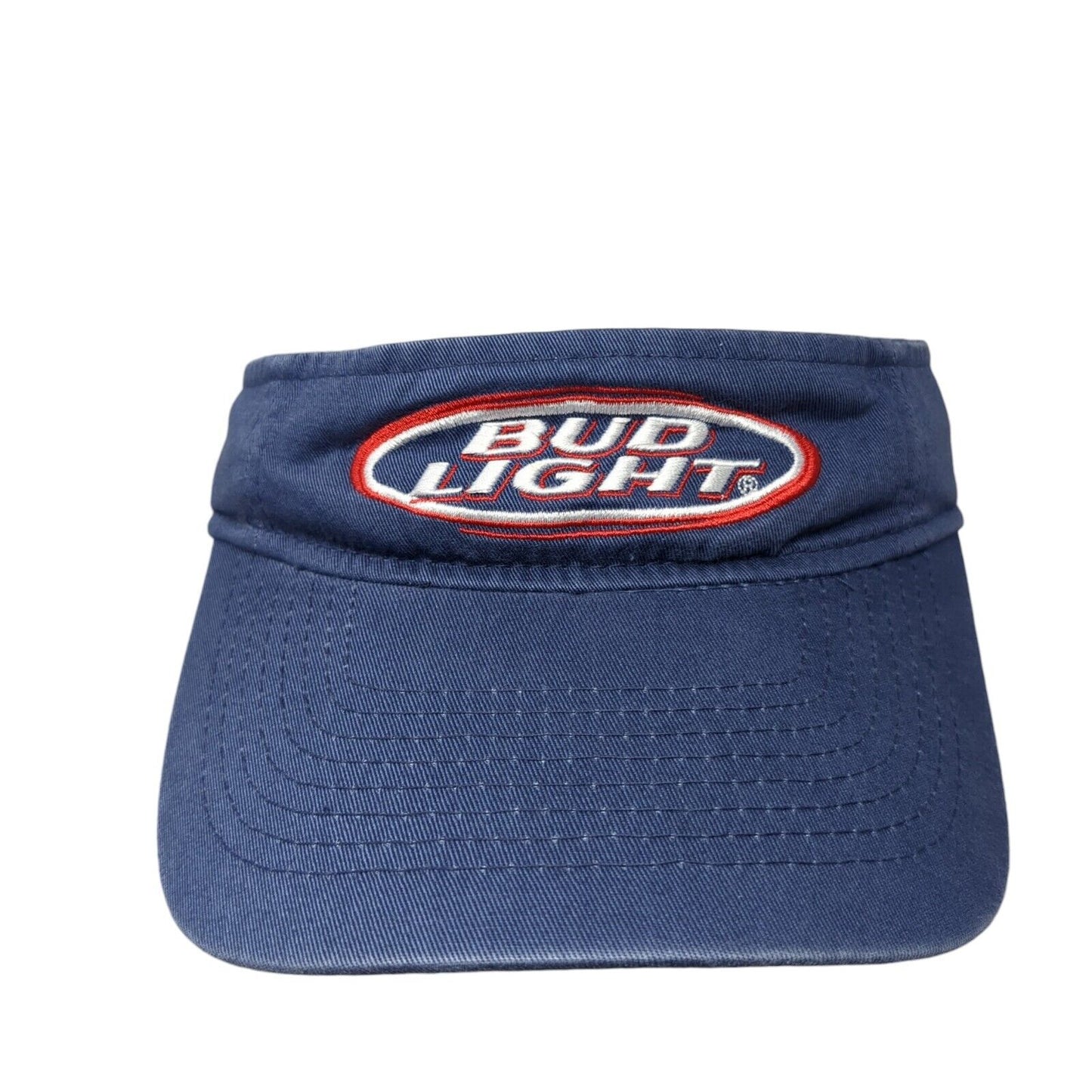 Bud Light Strapback Sun Visor Hat Blue OS Adjustable Lightweight Embroidered