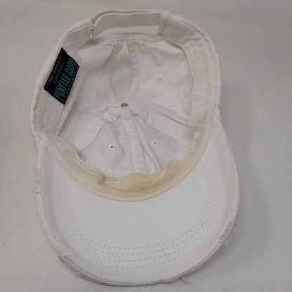 KB Ethos Strapback Hat Ponytail Caps White One Size Adjustable Distressed Blank