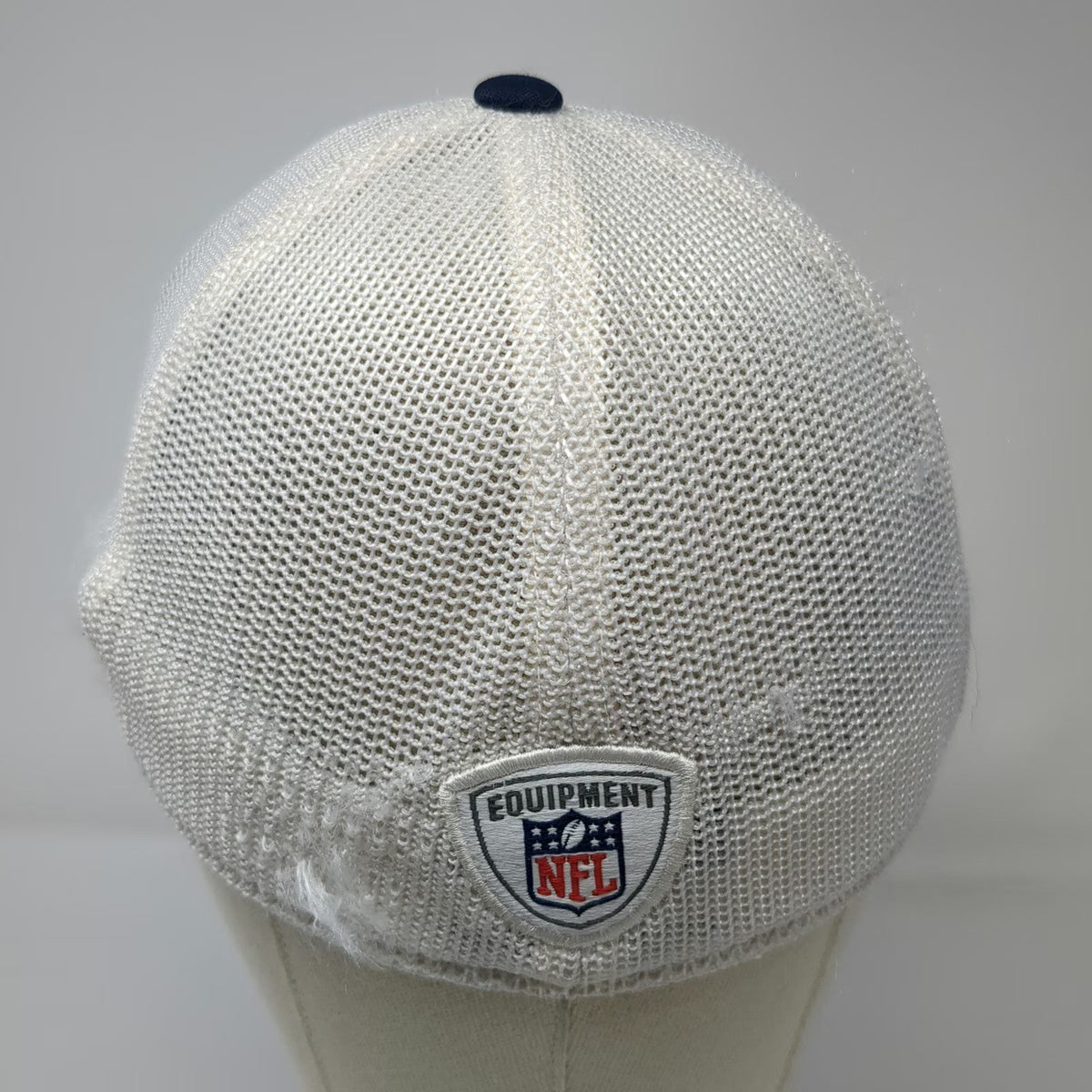 Dallas Cowboys NFL Reebok Cap White Blue XL Mesh Back Onfield Stretch Fit Logo