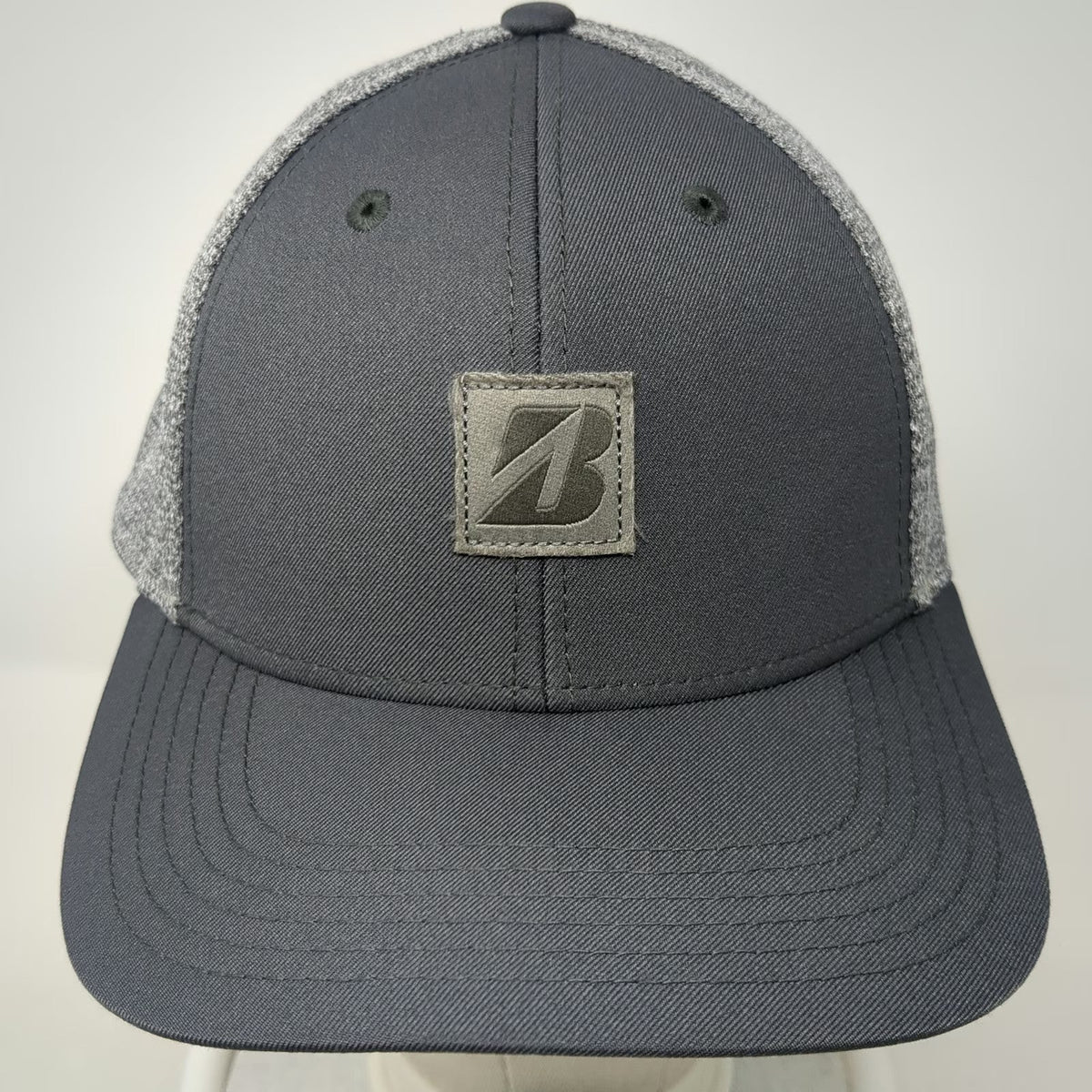 Bridgestone Golf Snapback Gray One Size Mesh Back Structured Logo Patch Hat