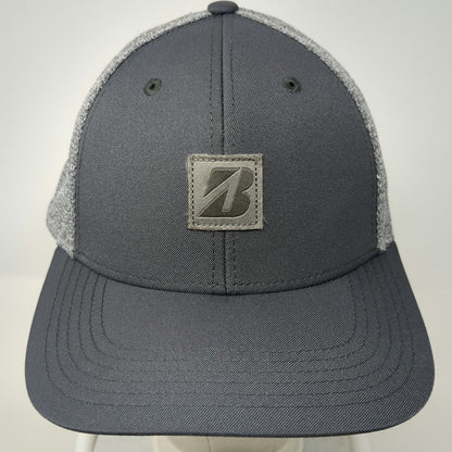 Bridgestone Golf Snapback Gray One Size Mesh Back Structured Logo Patch Hat
