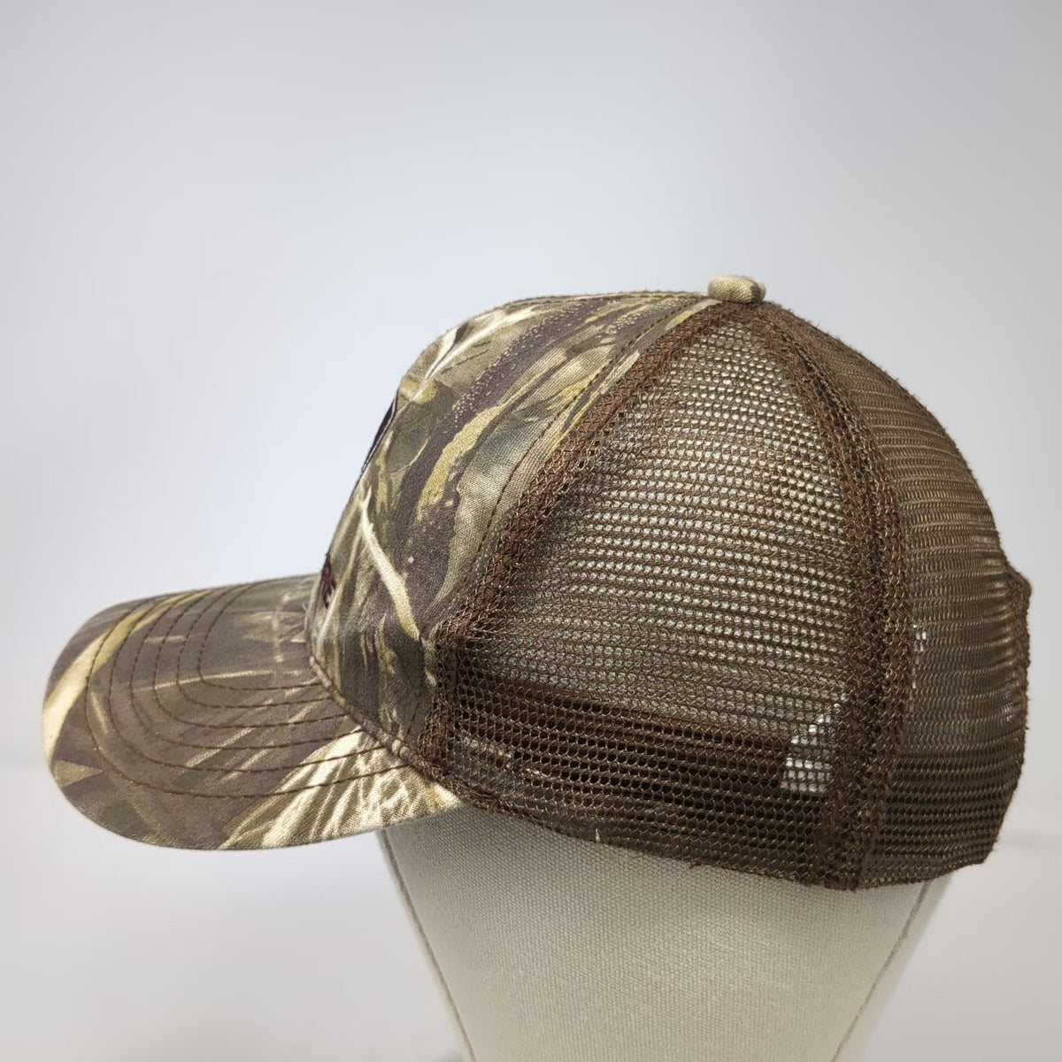 John Deere Trucker Hat Brown Green Beige One Size Mesh Snapback Camo Logo