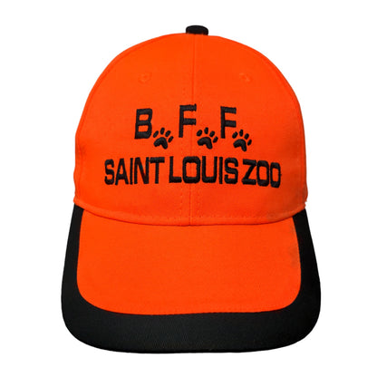 Saint Louis Zoo Men's Strapback Hat Orange Black Adjustable Embroidered Logo