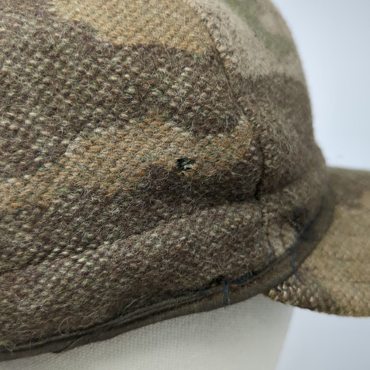 Stormy Kromer Baseball Cap Brown Camo 7 3/8 Wool Gore-Tex Made in USA Fitted Hat