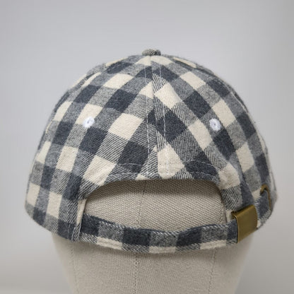 COCUS POCUS Baseball Cap Gray Black One Size Buffalo Check Plaid Slideback Hat