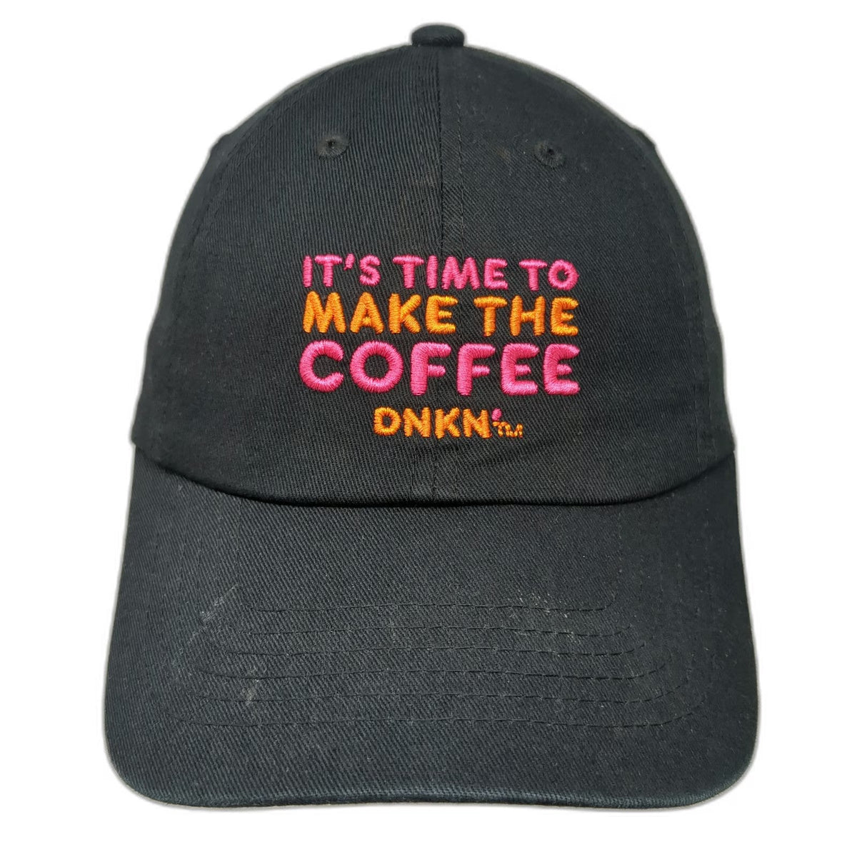 Dunkin DNKN Its Time To Make The Coffee Black Baseball Cap One Size Strapback
