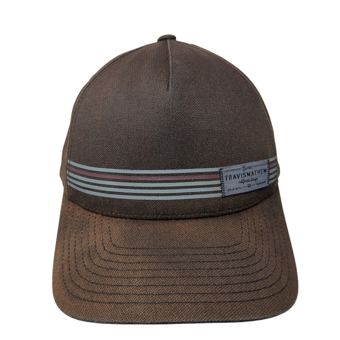 Travis Mathew Snapback Hat Black One Size Striped Flexfit 110 Yupoong