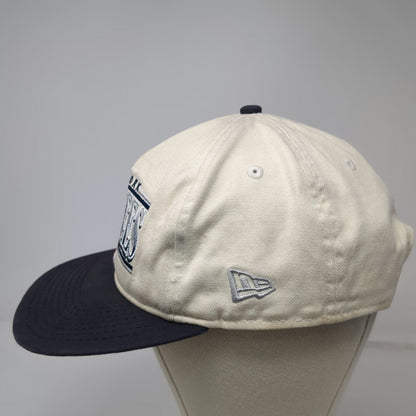 New York Yankees MLB New Era 5 Panel Hat Beige Blue One Size Snapback Cotton