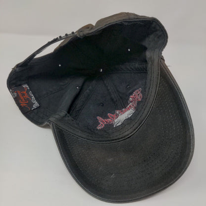 Miami Ink Snapback Hat Black OSFM Adjustable Embroidered Skull 6 Panel Cotton