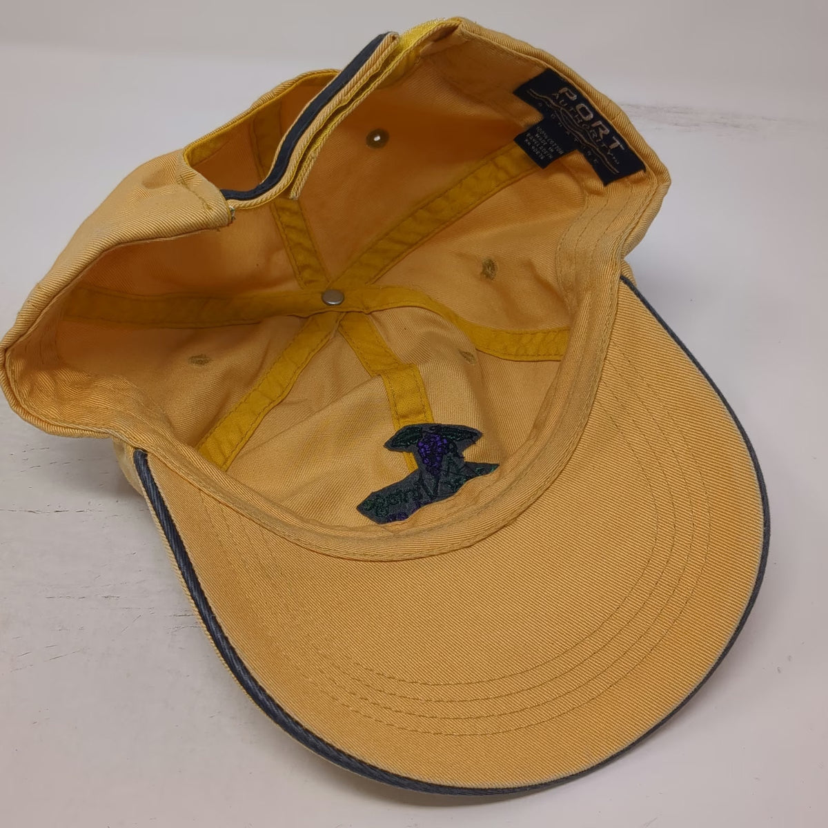 Port Authority Baseball Cap Yellow One Size Wine Shop Grapes Embroidered Hat
