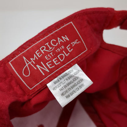 American Needle Baseball Cap Red One Size Strapback Sandy Burr Golf School Hat