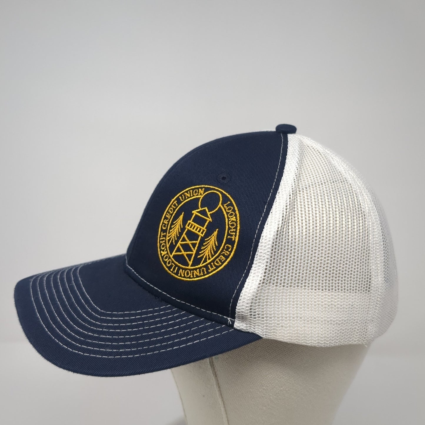 Lookout Credit Union Snapback Mesh Back Trucker Hat Blue One Size Outdoor