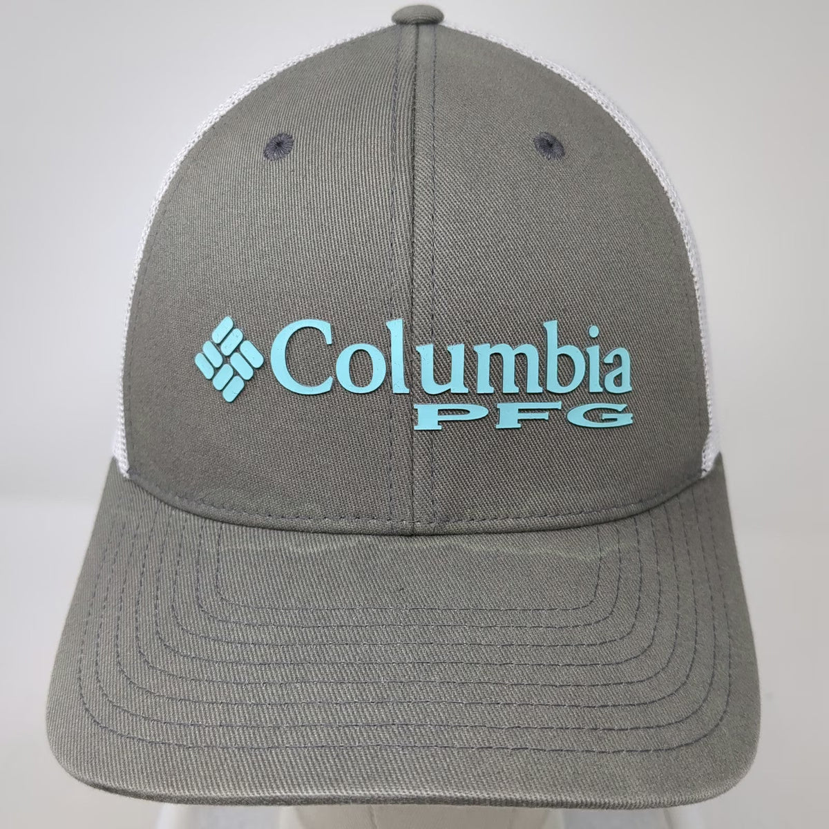 Columbia Trucker Hat Gray One Size PFG Performance Fishing Mesh Snapback Logo