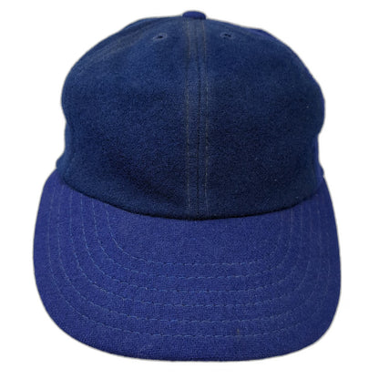 MacGregor Baseball Cap Blue 7 Wool Leather Sweatband Fitted Hat Vintage