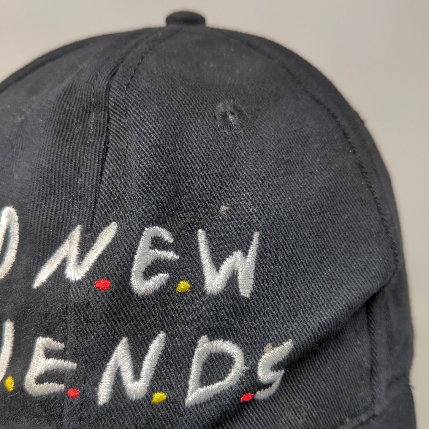 No New Friends Strapback Hat Black OSFA Adjustable Embroidered 6 Panel