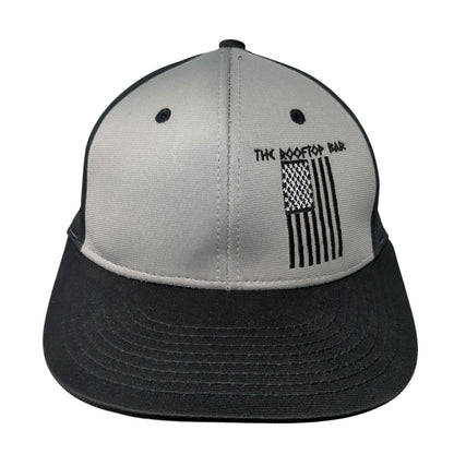 The Rooftop Bar Fitted Hat Black S/M Embroidered Patriotic 6 Panel Sweet Caps
