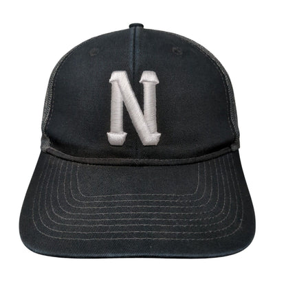 Letter N Snapback Mesh Back Trucker Hat Black OSFA Port Authority
